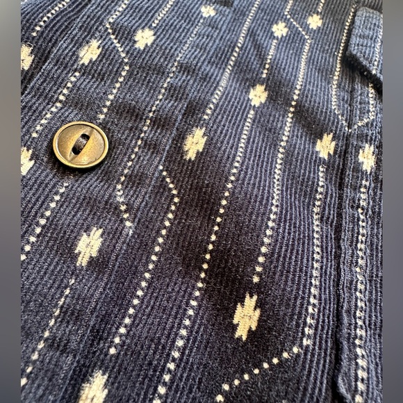 Pendleton Men’s Corduroy Long Sleeve Navy Blue Western Snap Shirt - Size Large - Picture 12 of 15